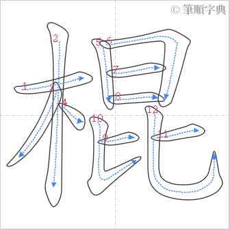 “「棍」的筆順”