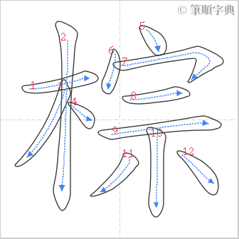 “「棕」的筆順”