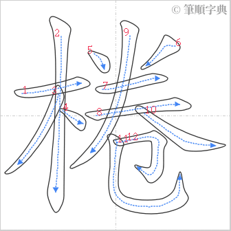 “「棬」的筆順”