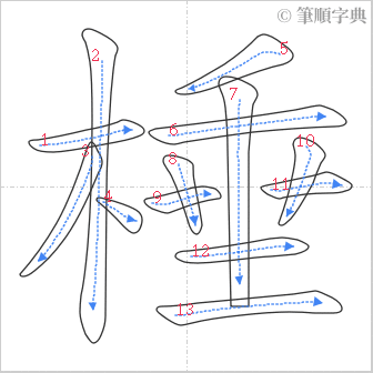 “「棰」的筆順”