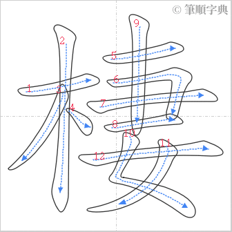 “「棲」的筆順”