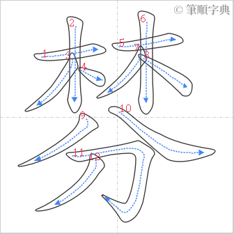 “「棼」的筆順”