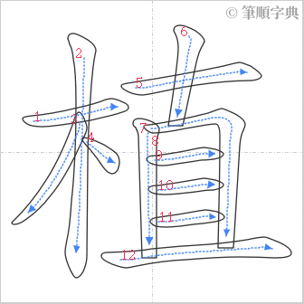 “「植」的筆順”