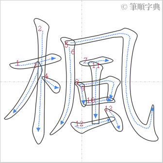 “「楓」的筆順”