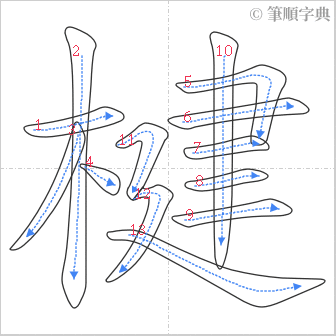 “「楗」的筆順”