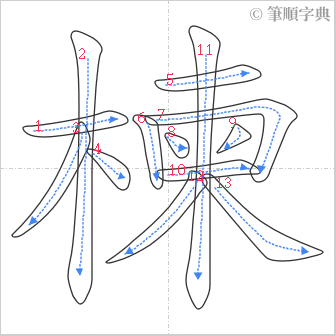 “「楝」的筆順”