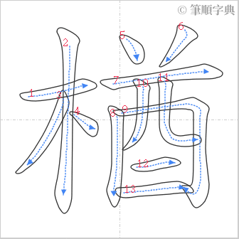 “「楢」的筆順”