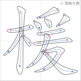 “「楥」的筆順”