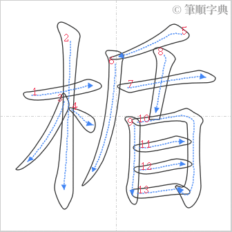 “「楯」的筆順”