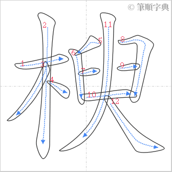 “「楰」的筆順”