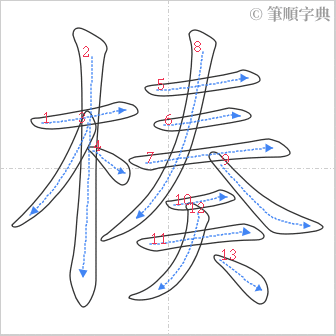 “「楱」的筆順”