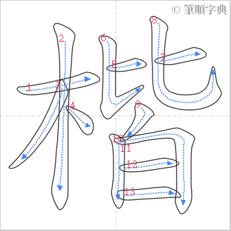 “「楷」的筆順”