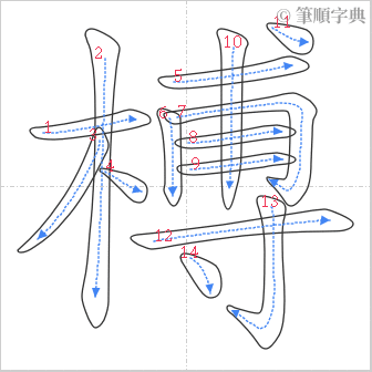 “「榑」的筆順”