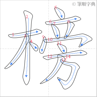 “「榜」的筆順”