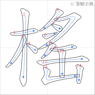 “「榣」的筆順”