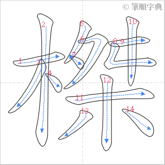 “「榤」的筆順”