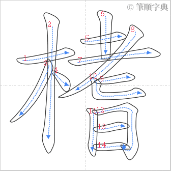 “「榰」的筆順”