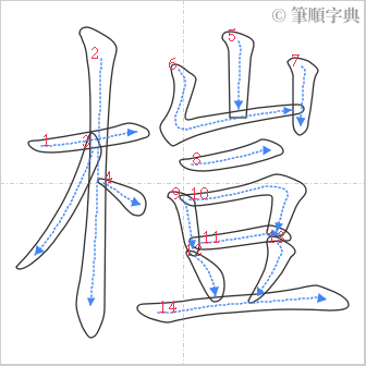“「榿」的筆順”