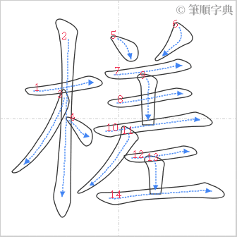 “「槎」的筆順”