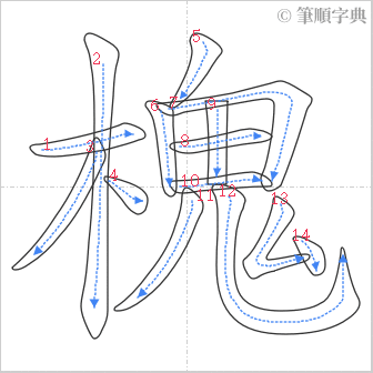 “「槐」的筆順”