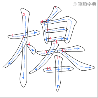 “「槔」的筆順”