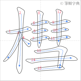 “「槥」的筆順”