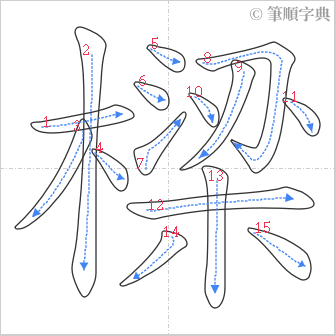 “「樑」的筆順”