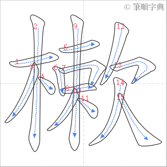 “「樕」的筆順”