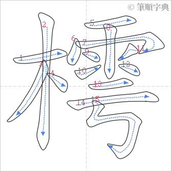 “「樗」的筆順”