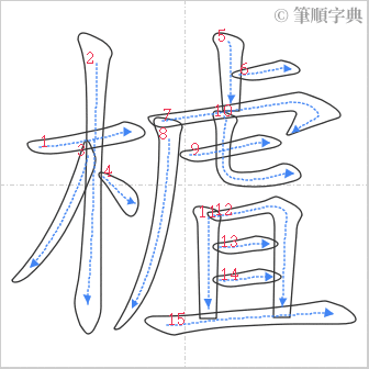 “「樝」的筆順”