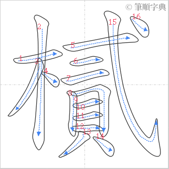 “「樲」的筆順”