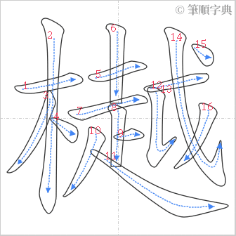 “「樾」的筆順”