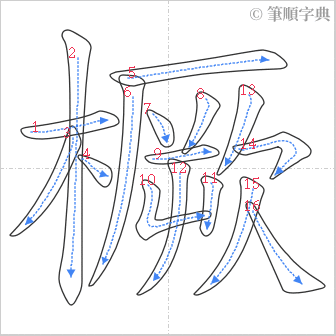 “「橛」的筆順”