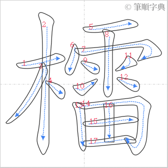 “「檑」的筆順”