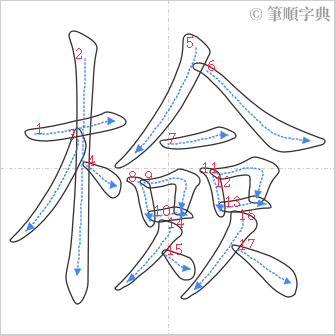 “「檢」的筆順”