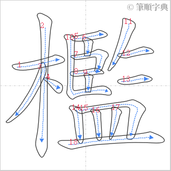 “「檻」的筆順”