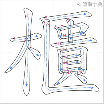 “「櫃」的筆順”