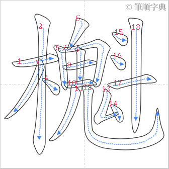 “「櫆」的筆順”