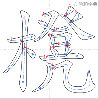 “「櫈」的筆順”