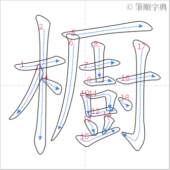 “「櫉」的筆順”