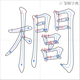 “「櫚」的筆順”