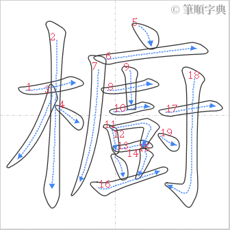 “「櫥」的筆順”