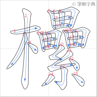 “「欙」的筆順”