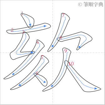 “「欬」的筆順”