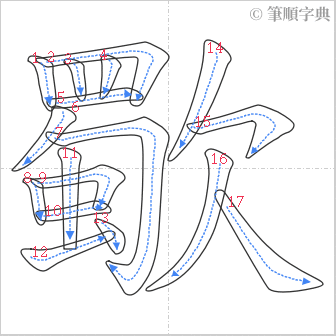 “「歜」的筆順”