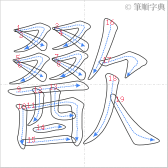 “「歠」的筆順”