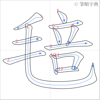 “「毰」的筆順”