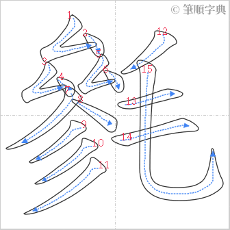 “「毿」的筆順”