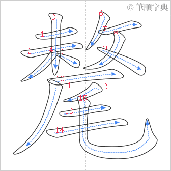 “「氂」的筆順”