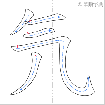 “「氕」的筆順”